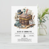 現代の編集可能な探偵の誕生日 招待状 (スタンド正面)