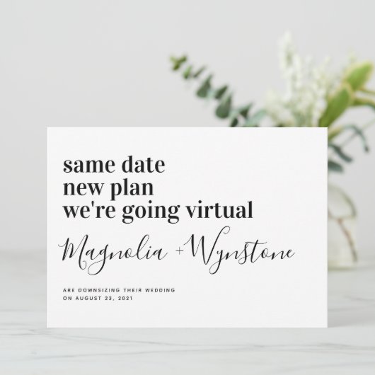 現代の縮小仮想結婚式 案内状 (スタンド正面)