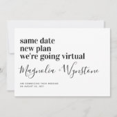 現代の縮小 ウェディングバーチャル発表 案内状 (正面)