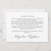 現代の縮小 ウェディングバーチャル発表 案内状 (裏面)