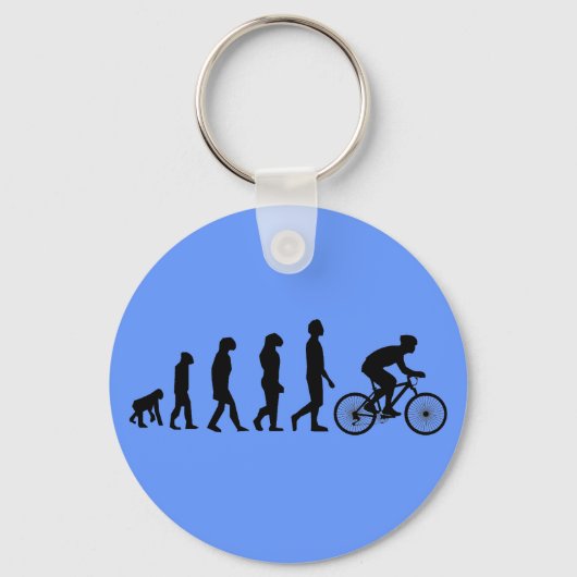 現代の自転車人間進化論 キーホルダー (正面)