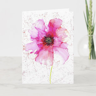 現代の花の絵画芸術 サンキューカード