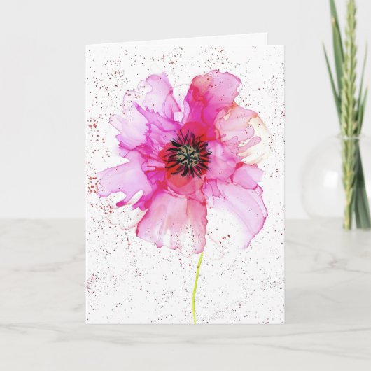 現代の花の絵画芸術 サンキューカード (正面)