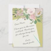 現代の花をあしらった母の日のオリジナルメッセージカード ノートカード (正面)