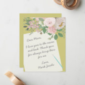 現代の花をあしらった母の日のオリジナルメッセージカード ノートカード (正面/裏面インサイチュ)