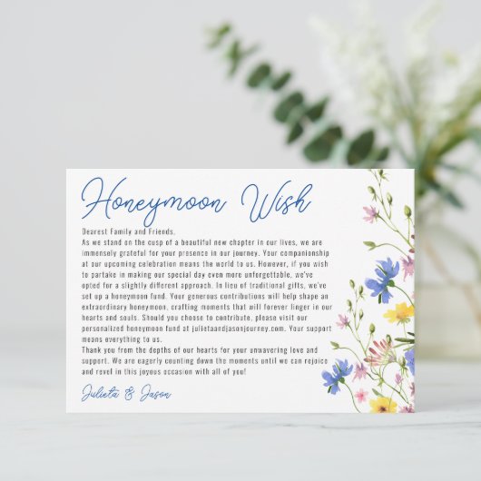 現代の草原の野生の花が井戸を願う エンクロージャーカード (スタンド正面)