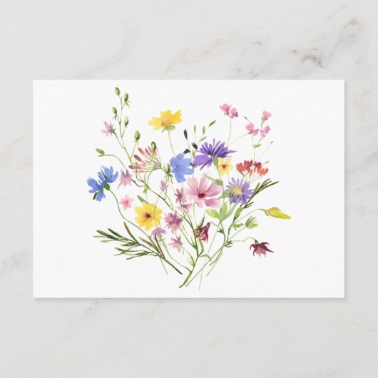 現代の草原の野生の花が井戸を願う エンクロージャーカード (裏面)