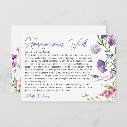 現代の草原の野生の花が願いを叶える井戸 エンクロージャーカード (正面/裏面)