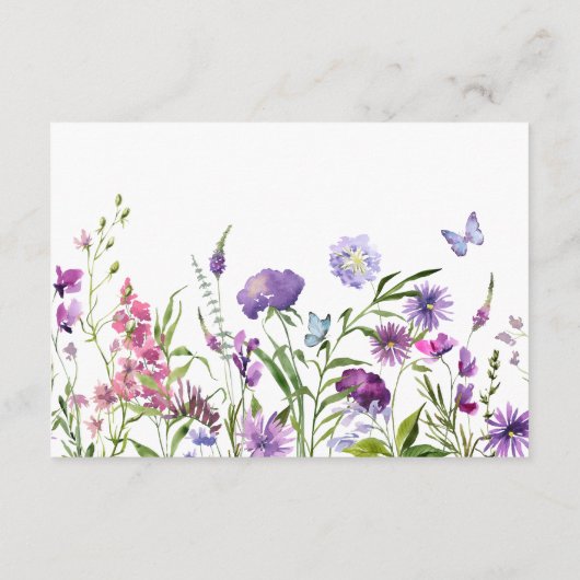 現代の草原の野生の花が願いを叶える井戸 エンクロージャーカード (裏面)