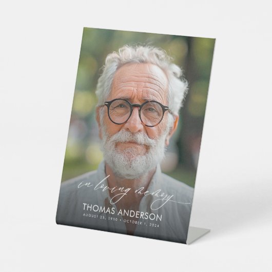 現代の葬儀の写真　愛する人の記憶に 台座サイン (正面)