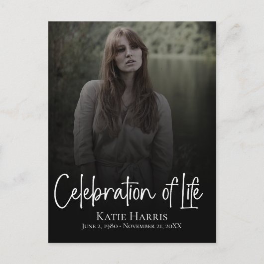 現代の葬儀 スクリプト 生命の祝祭 ポストカード (正面)