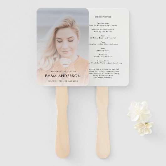 現代の葬儀 | 式次第 記念写真 ハンドファン (正面&裏面)