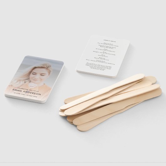 現代の葬儀 | 追悼式の記念写真 ハンドファン (組立なし)