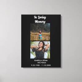 現代の葬儀　2枚の写真を入れたメモリアル キャンバスプリント