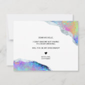 現代の虹色のオパールさん、あなたは私のウェディングパーティーの一員になってくれますか 招待状 (裏面)