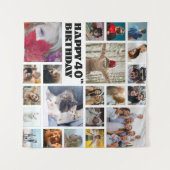 現代の記念品 あらゆる年齢のフォトコラージュ   タペストリー (正面(横))