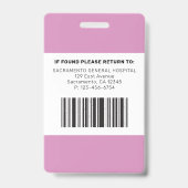 現代の認定実務看護師写真ID バッジ (裏面)