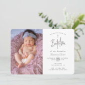 現代の赤ちゃんの写真 洗礼 招待状 (スタンド正面)