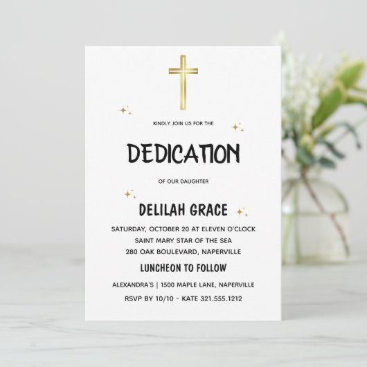 現代の赤ちゃんの献児式招待状 招待状 (スタンド正面)