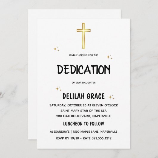 現代の赤ちゃんの献児式招待状 招待状 (正面/裏面)