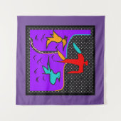 現代の赤と水色の鳥のショータペストリー タペストリー (正面(横))