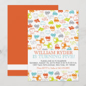 現代の車、飛行機＆ヘリコプターの誕生日招待状 招待状 (正面/裏面)