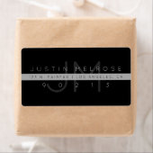 現代の返送先ラベル | ブラック&グレー ラベル (インサイチュ)