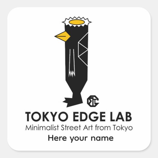 現代の都会的な日本の河童 - Tokyo Edge Lab スクエアシール (正面)