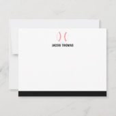 現代の野球パーソナライズフラットカード ノートカード (正面)