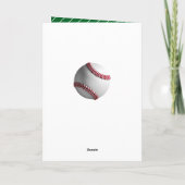 現代の野球選手をテーマにした誕生日 カード (裏面)