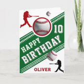 現代の野球選手をテーマにした誕生日 カード (正面)