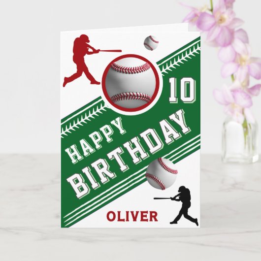 現代の野球選手をテーマにした誕生日 カード (蘭)