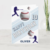 現代の野球選手をテーマにした誕生日 カード (正面)