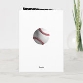 現代の野球選手をテーマにした誕生日 カード (裏面)