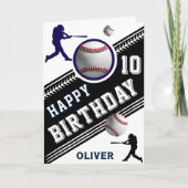 現代の野球選手をテーマにした誕生日 カード (正面)