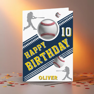現代の野球選手をテーマにした誕生日 カード