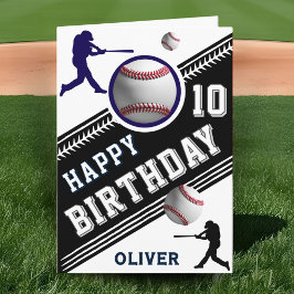 現代の野球選手をテーマにした誕生日 カード