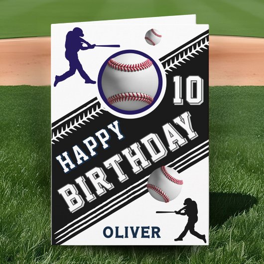 現代の野球選手をテーマにした誕生日 カード