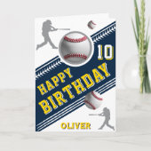 現代の野球選手をテーマにした誕生日 カード (正面)