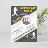 現代の野球選手をテーマにした誕生日 招待状 (スタンド正面)