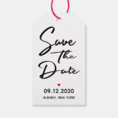 現代の鉛筆でスケジュールに書き込もう カレンダー セーブ・ザ・デート ギフトタグ (裏面)