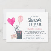 現代の風船イラスト ベビーシャワー by メール 招待状 (正面)