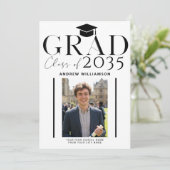 現代の高校卒業生 2 枚の写真 卒業 案内状 (スタンド正面)