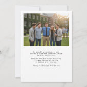 現代の高校卒業生 2 枚の写真 卒業 案内状 (裏面)