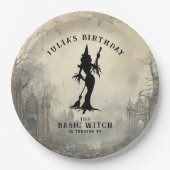 現代の魔女 ベーシック ハロウィーン 女性 ペーパープレート (正面)