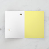 現代の黄色い水色のひまわり誕生日 サンキューカード (内部)