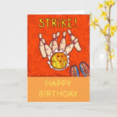 現代の10ピン ボウリング楽しいスポーツ カード (黄色い花)