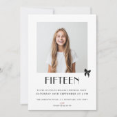 現代の15歳の誕生日パーティーの写真 招待状 (正面)