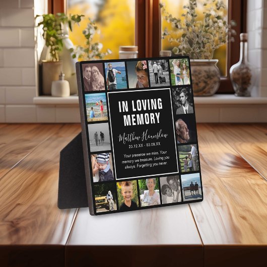 現代の16枚の写真コラージュ追悼記念品 フォトプラーク