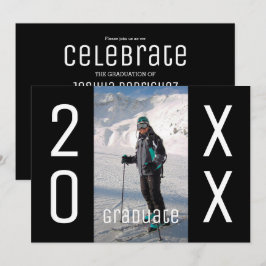 現代の2025年卒業写真 卒業パーティー 招待状